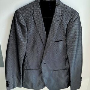 Silver Metallic Blazer, Party Sport-coat. Sz 38